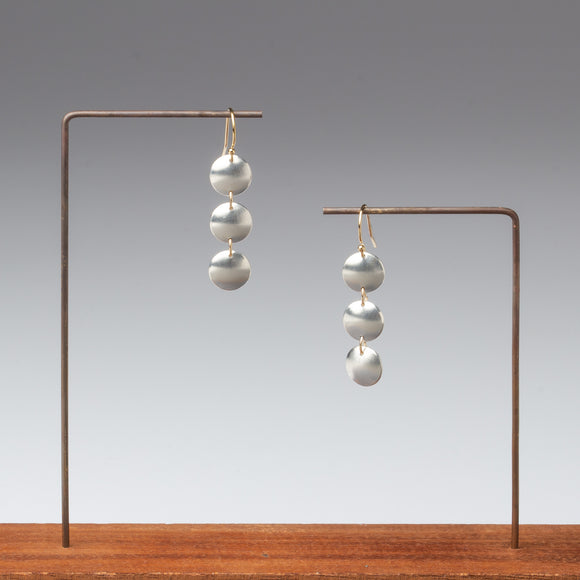 Silver and Gold Rounds dangle earrings