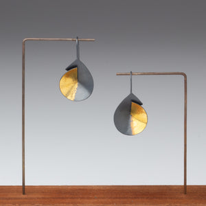 Black and Gold Angular Earrings
