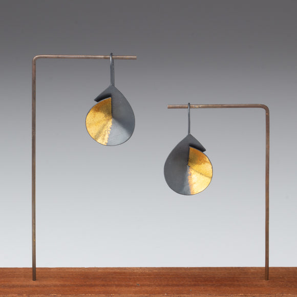 Black and Gold Angular Earrings