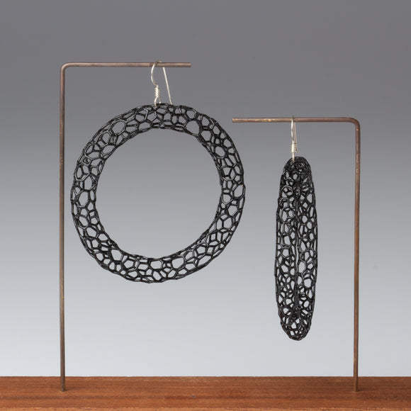 Sparkle Black Powder Coated Hoop Earrings