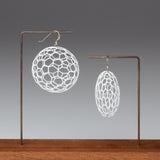 White Powder Coated Round Earrings