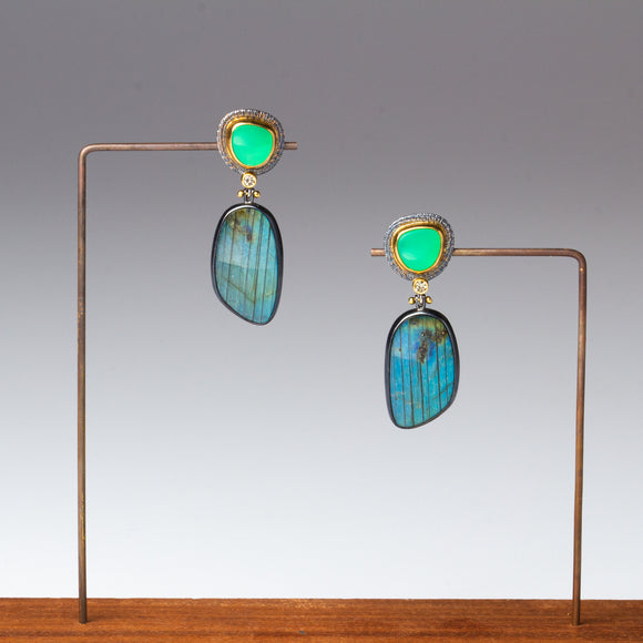 Labradorite/Chrysoprase Earrings