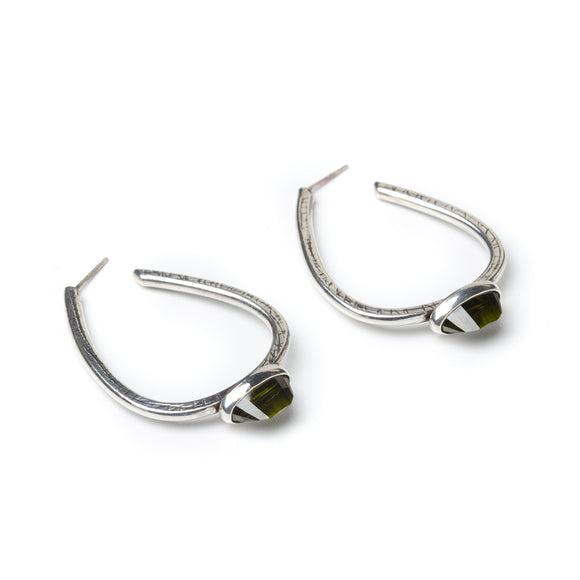 Textured Teardrop Hoop Earrings