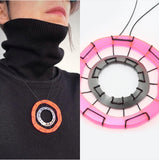 Pink Stitched Web Necklace