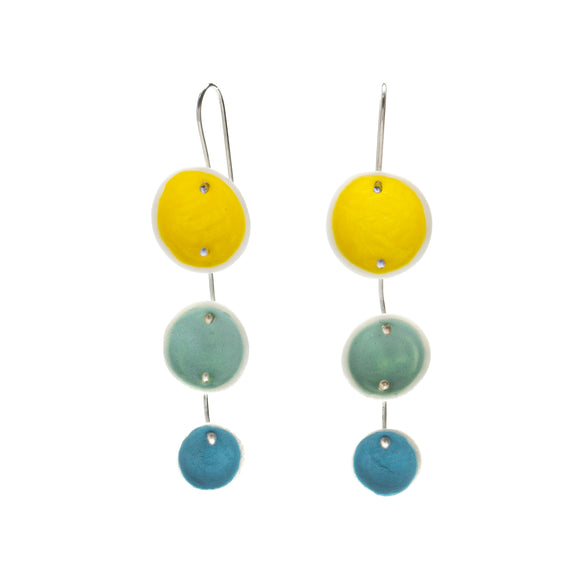 Tri-Color Porcelain Pod Earrings