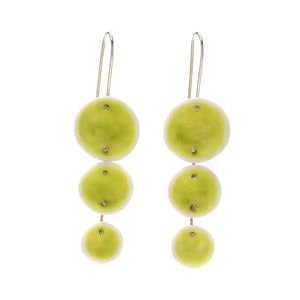 Triple Dangle Earrings with Chartreuse