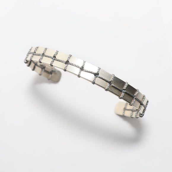 Grey Stitched Narrow Bracelet