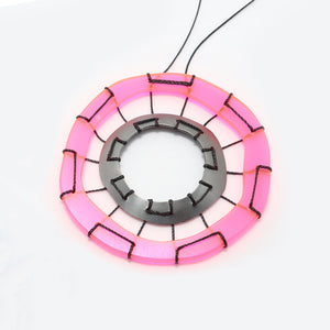 Pink Stitched Web Necklace