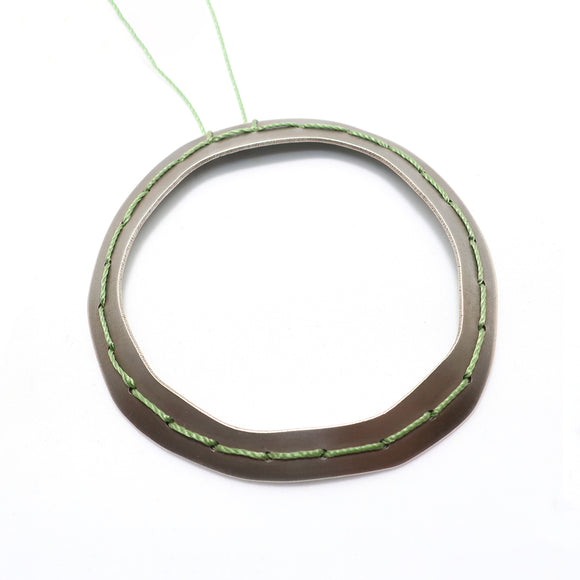 Green Stitched Doughnut Necklace