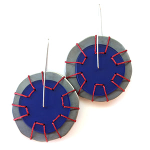 Blue Spinner Earrings