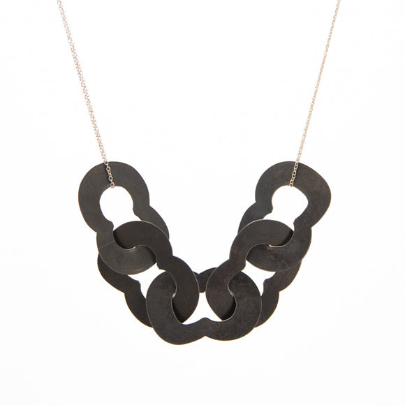 Steel Lilac Linked Necklace