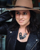 Steel Lilac Linked Necklace