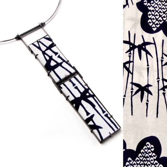 Yuko Tanaka - Mura-take I Yukata Jewelry show vintage Japanese cotton bamboo necklace