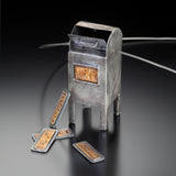 Statemeant2020 mailbox necklace sterling silver, bronze, stainless steel cable