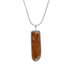 Raw Orange Kyanite Necklace