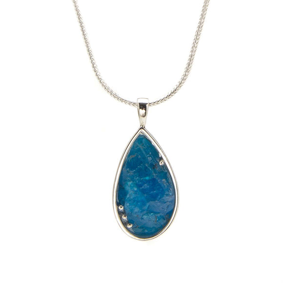 Raw Blue Apatite Necklace