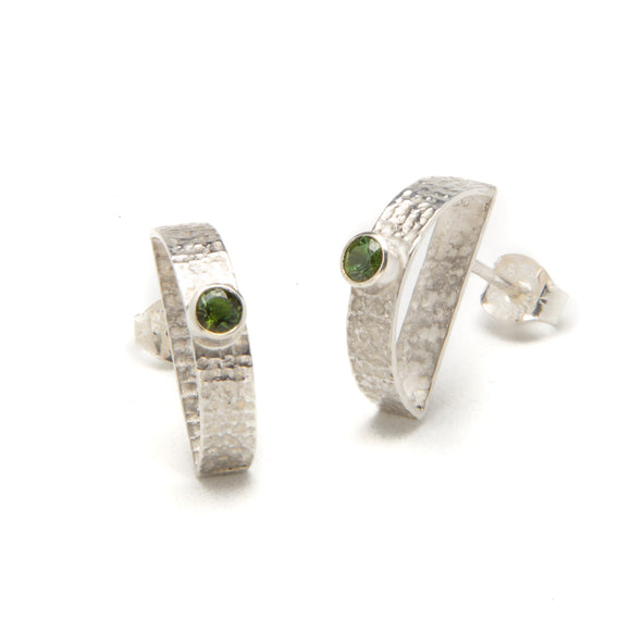 Tourmaline Half Circle Earrings