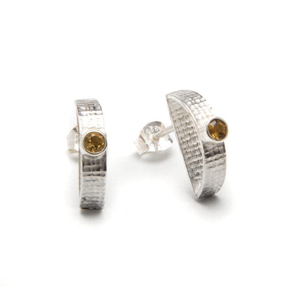 Citrine Half Circle Earrings