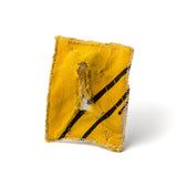 Molly Epstein - Torn yukata jewelry show vintage Japanese cotton roses silver and bone brooch