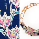 Virginia Causey - Captured Flower Images Yukata Jewelry show necklace vintage Japanese cotton