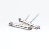 Petite Bar Stud with Gray Silk